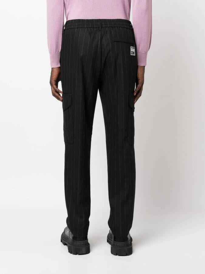 Versace Jeans Couture Broek met trekkoordtaille Zwart