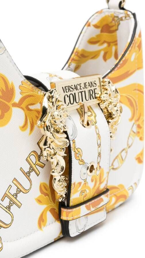 Versace Jeans Couture Chain Couture leren schoudertas Wit