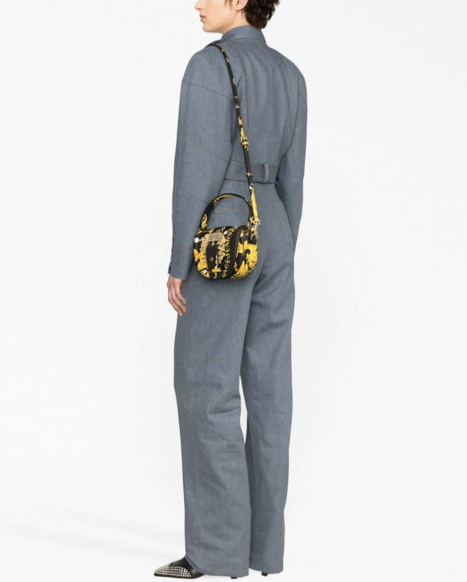 Versace Jeans Couture Schoudertas met barokprint Zwart