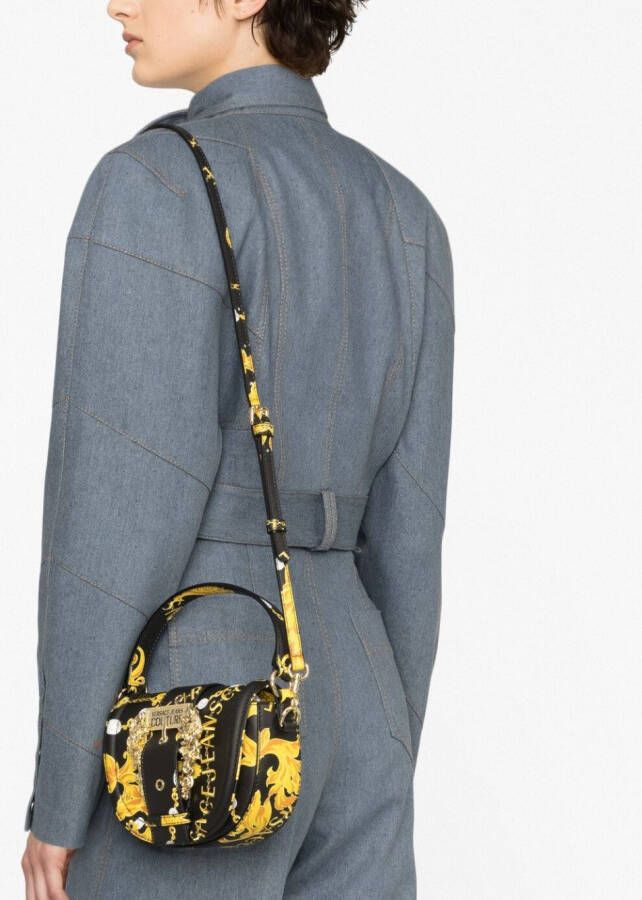 Versace Jeans Couture Schoudertas met barokprint Zwart