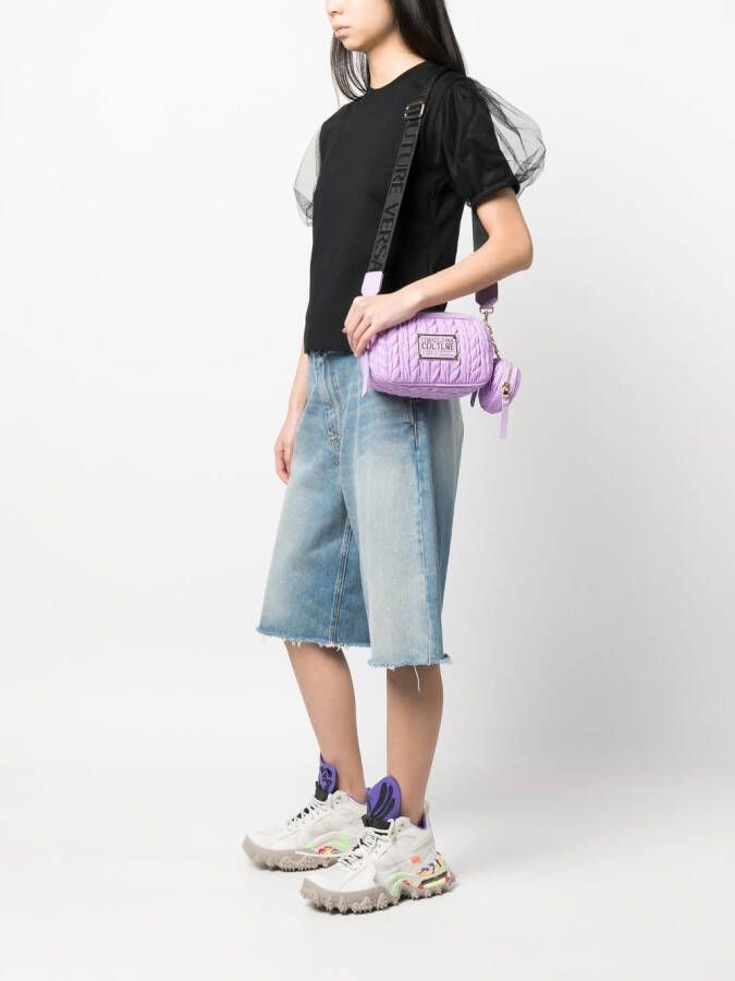 Versace Jeans Couture Crossbodytas met logoplakkaat Paars
