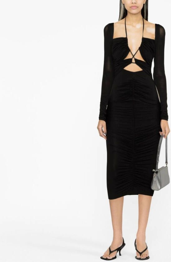 Versace Jeans Couture Uitgesneden midi-jurk Zwart