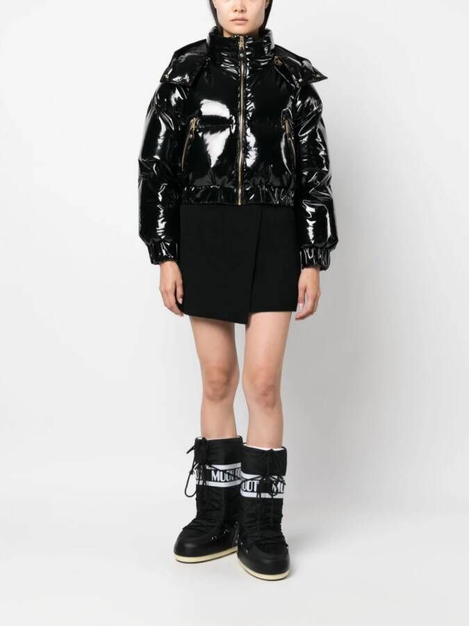 Versace Jeans Couture Donsjack met glanzende afwerking Zwart
