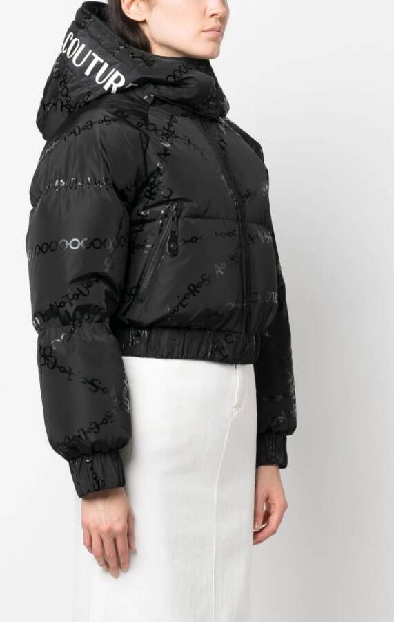 Versace Jeans Couture Donsjack met logoprint Zwart