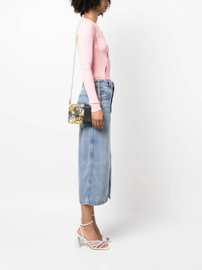 Versace Jeans Couture Crossbodytas met logo-reliëf Zwart