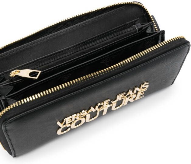 Versace Jeans Couture Portemonnee met logo-reliëf Zwart