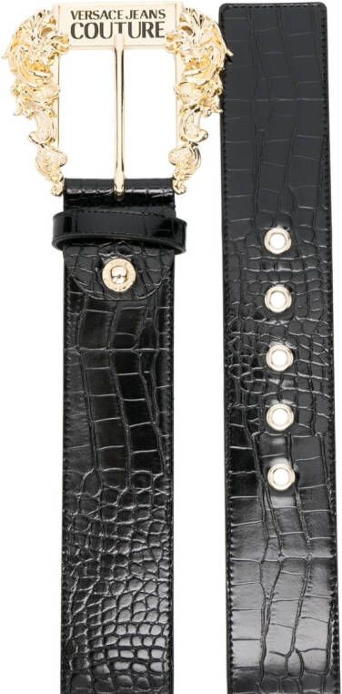 Versace Jeans Couture Riem met gegraveerd logo Zwart