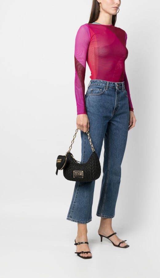 Versace Jeans Couture Matelassé schoudertas Zwart