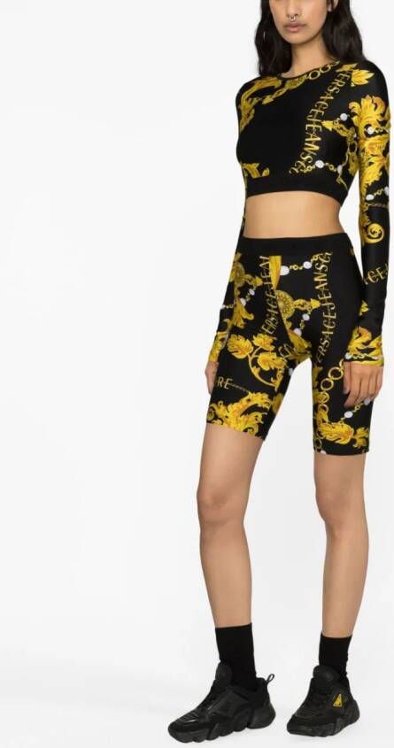 Versace Jeans Couture Fietsshorts met print Zwart