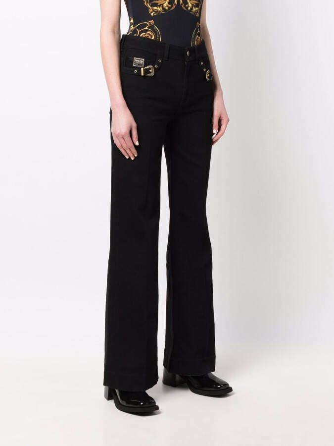 Versace Jeans Couture Flared broek Zwart
