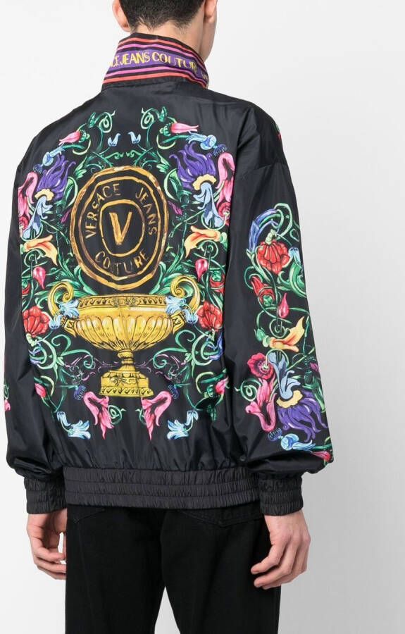 Versace Jeans Couture Jack met bloemenprint Zwart