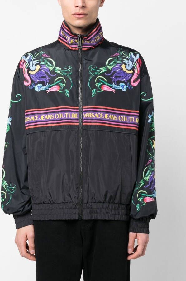 Versace Jeans Couture Jack met bloemenprint Zwart