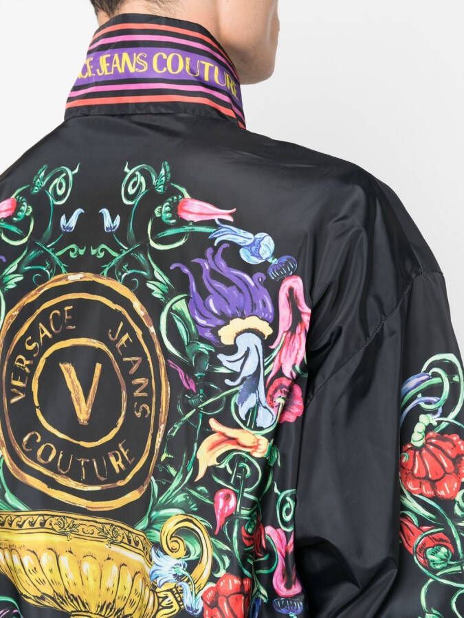 Versace Jeans Couture Jack met bloemenprint Zwart