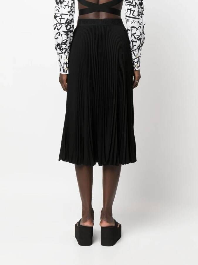 Versace Jeans Couture Plooirok met logoband Zwart