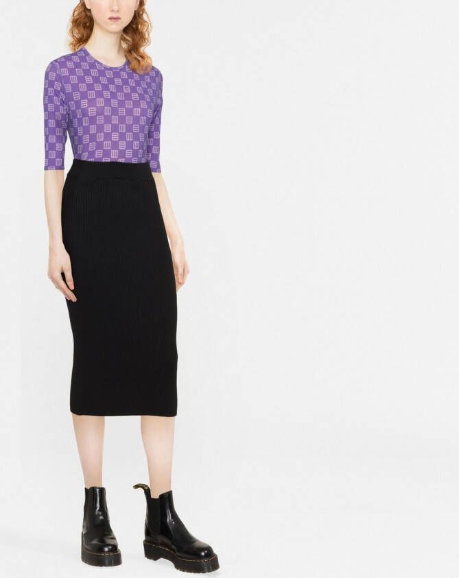 Versace Jeans Couture Gebreide midi-rok Zwart