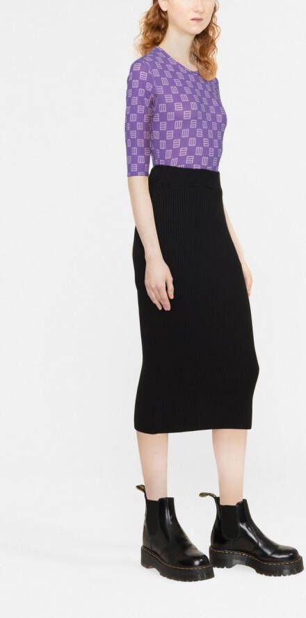 Versace Jeans Couture Gebreide midi-rok Zwart