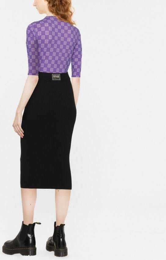 Versace Jeans Couture Gebreide midi-rok Zwart