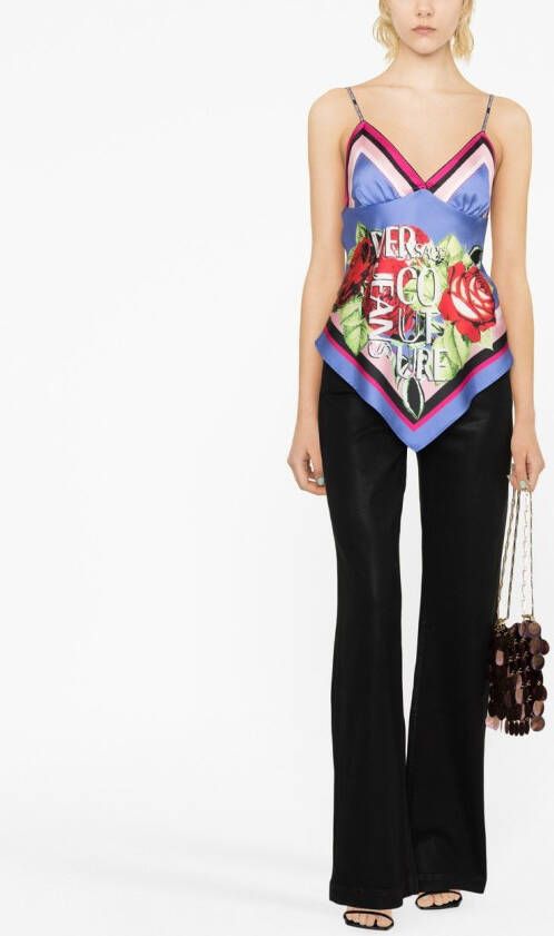 Versace Jeans Couture Hemd met bloemenprint Paars