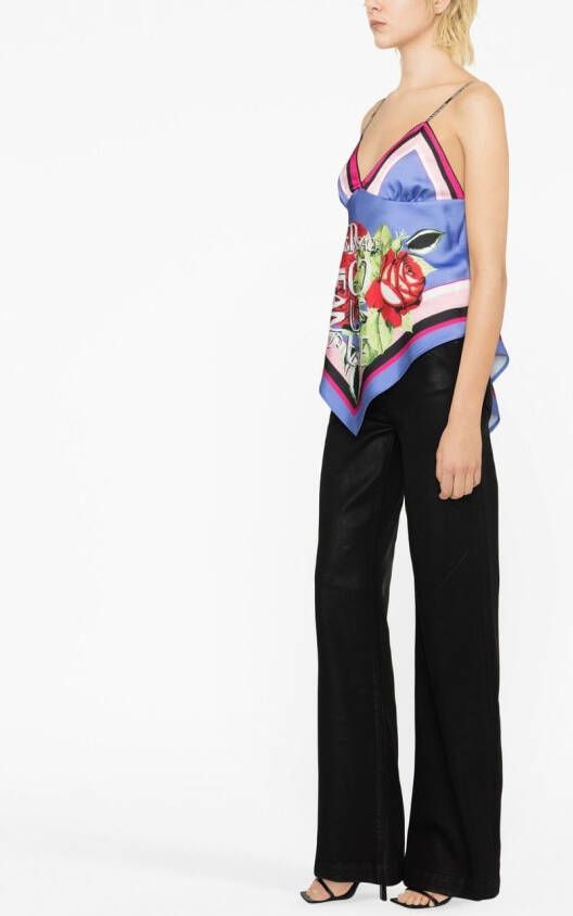 Versace Jeans Couture Hemd met bloemenprint Paars