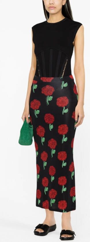 Versace Jeans Couture Rok met bloemenprint Zwart