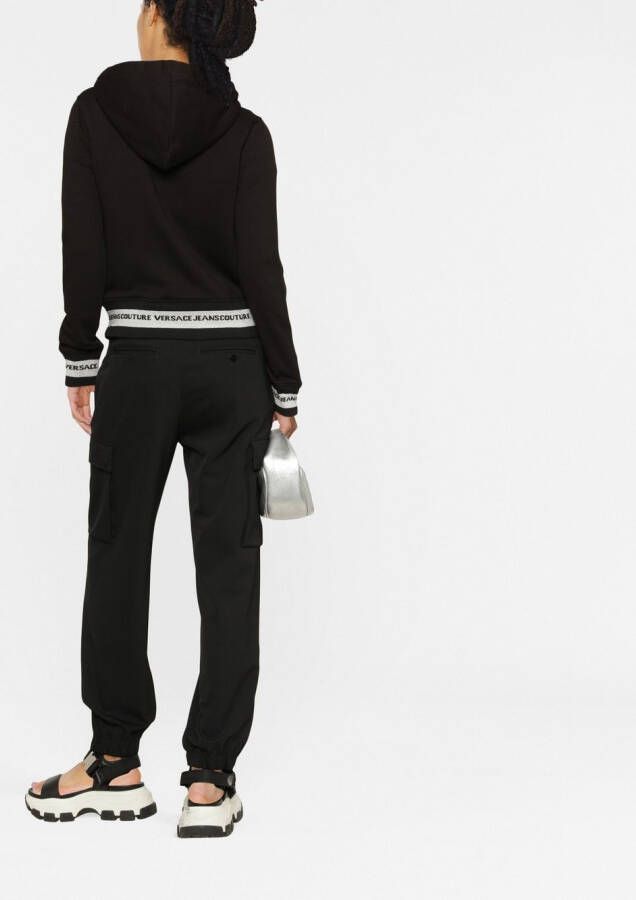 Versace Jeans Couture Hoodie met geborduurd logo Zwart