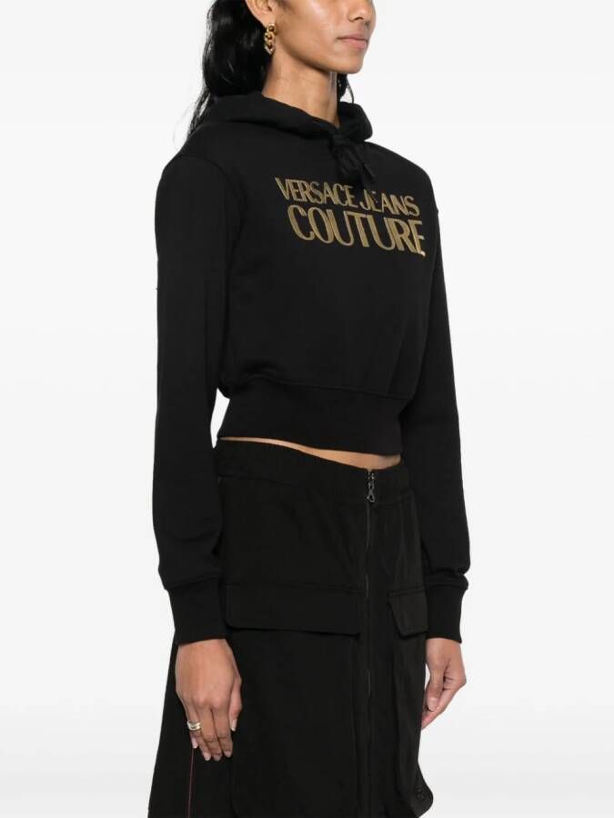 Versace Jeans Couture Hoodie met logo Zwart