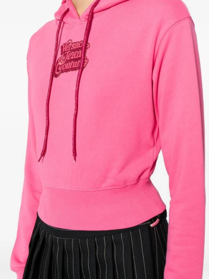 Versace Jeans Couture Hoodie met logopatch Roze