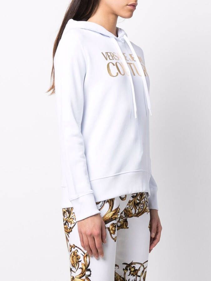 Versace Jeans Couture Hoodie met logoprint Wit