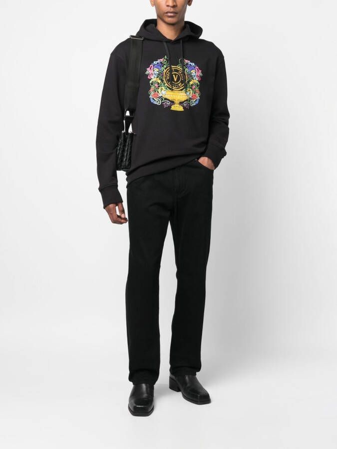 Versace Jeans Couture Hoodie met logoprint Zwart