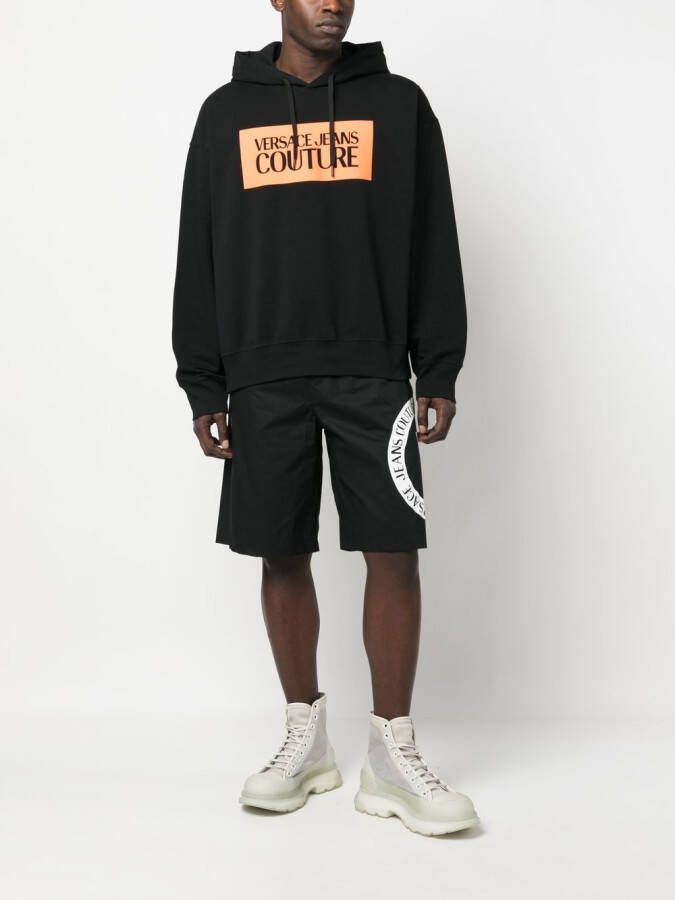 Versace Jeans Couture Hoodie met logoprint Zwart