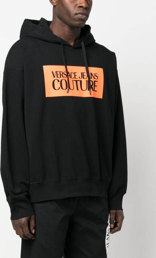 Versace Jeans Couture Hoodie met logoprint Zwart