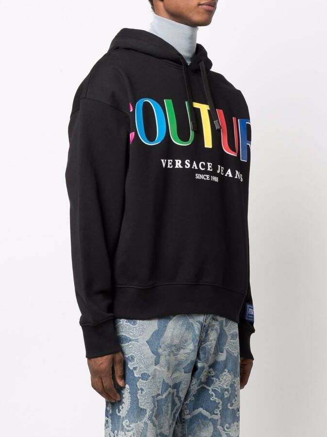 Versace Jeans Couture Hoodie met logoprint Zwart