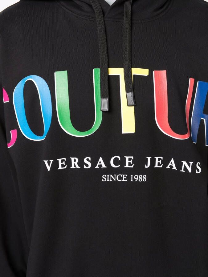 Versace Jeans Couture Hoodie met logoprint Zwart