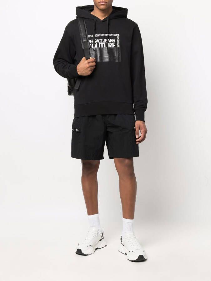 Versace Jeans Couture Hoodie met logoprint Zwart