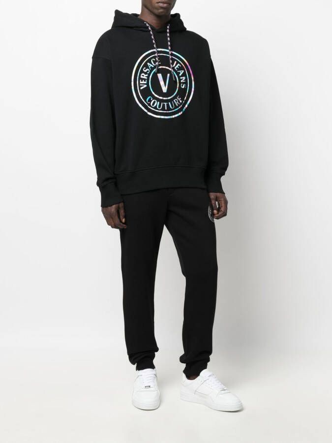 Versace Jeans Couture Hoodie met logoprint Zwart