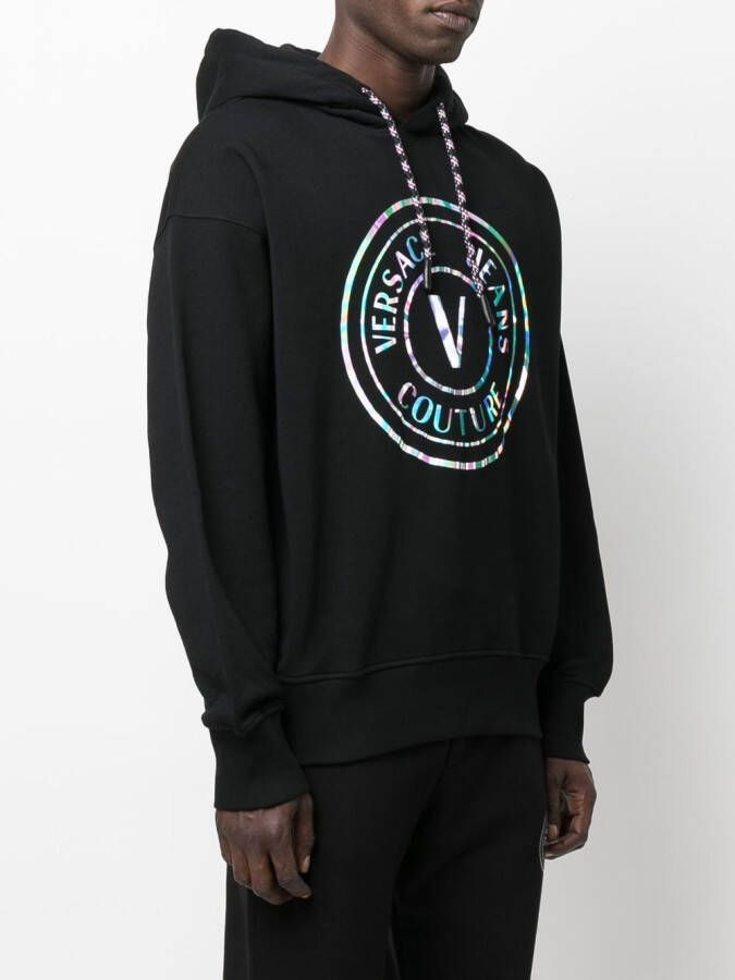Versace Jeans Couture Hoodie met logoprint Zwart