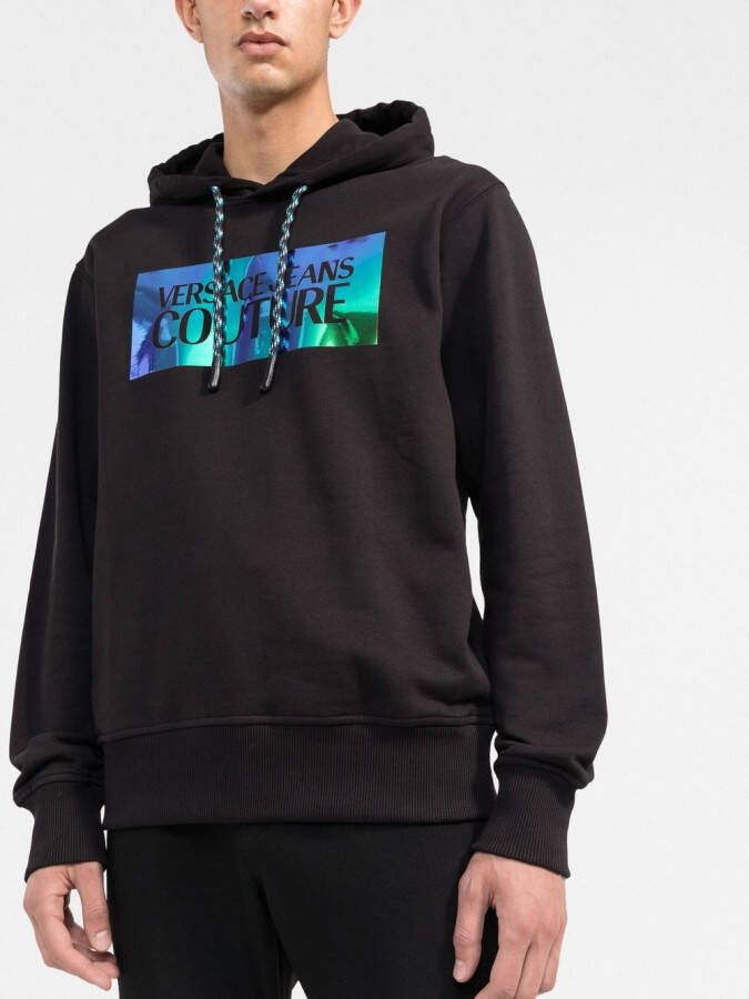 Versace Jeans Couture Hoodie met logoprint Zwart
