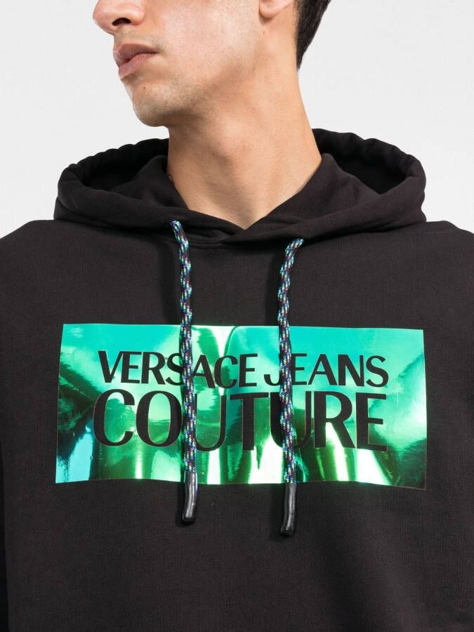 Versace Jeans Couture Hoodie met logoprint Zwart