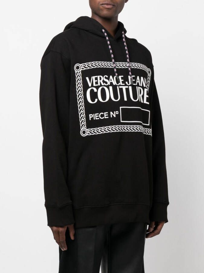 Versace Jeans Couture Hoodie met logoprint Zwart