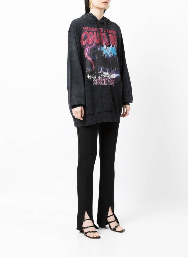 Versace Jeans Couture Hoodie met print Zwart