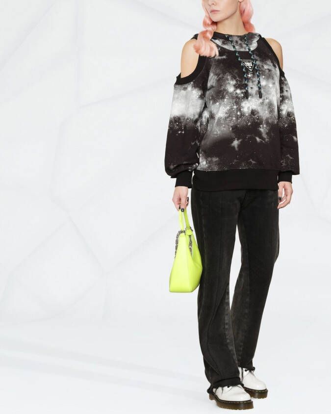 Versace Jeans Couture Hoodie met tie-dye print Zwart