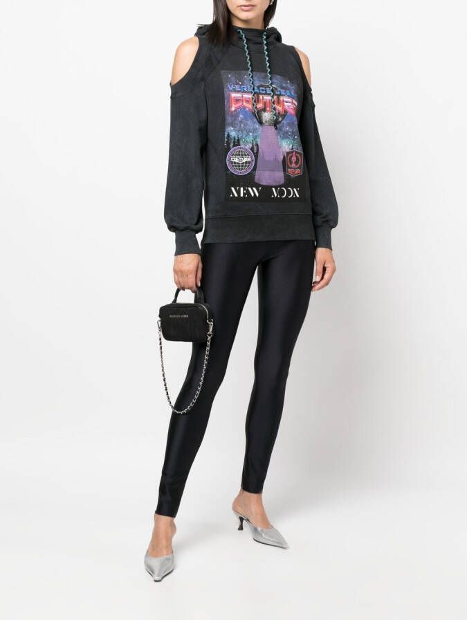 Versace Jeans Couture Hoodie met uitgesneden mouwen Grijs