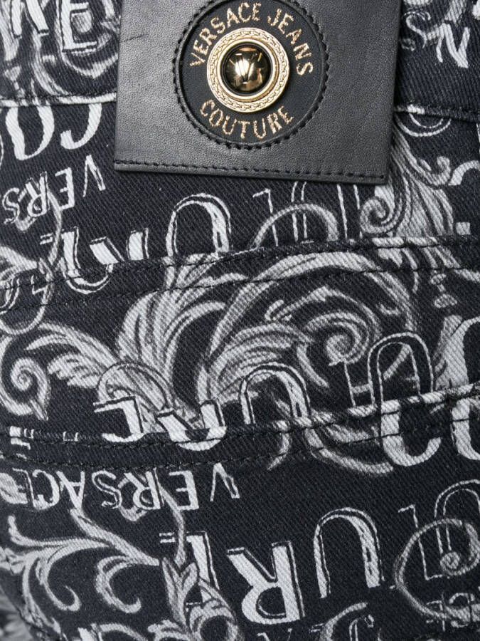 Versace Jeans Couture Jeans met logoprint Zwart