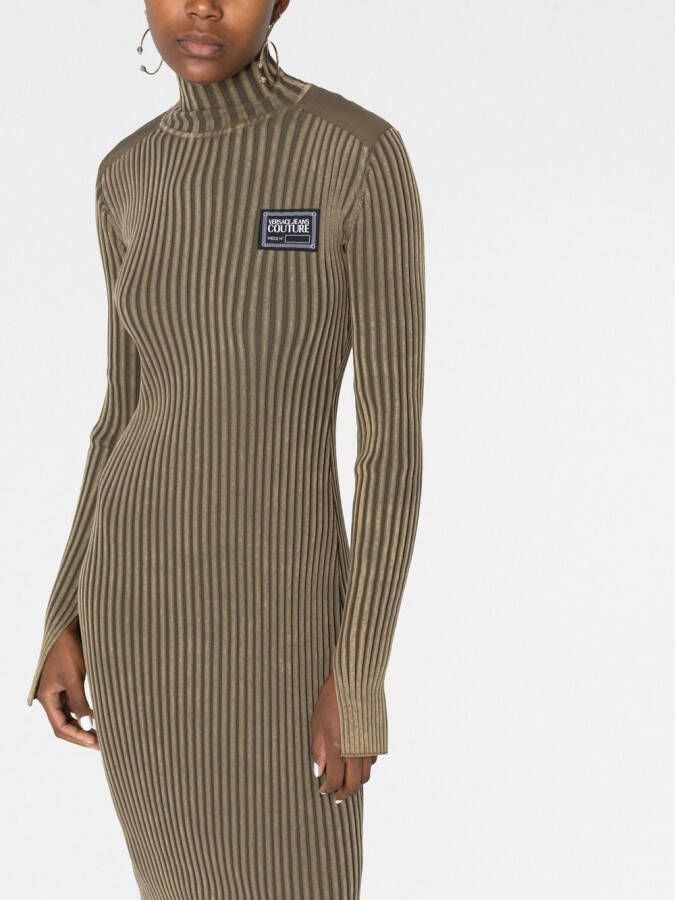Versace Jeans Couture Jurk met logopatch Groen