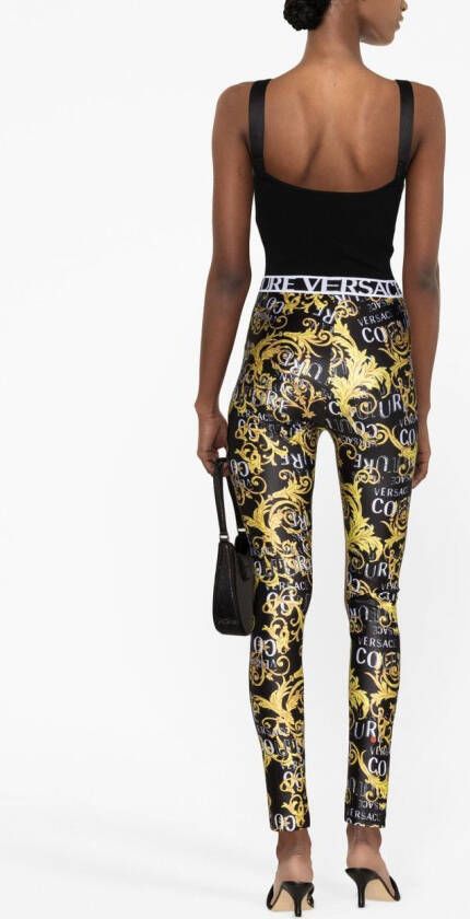 Versace Jeans Couture Legging met barokprint Zwart