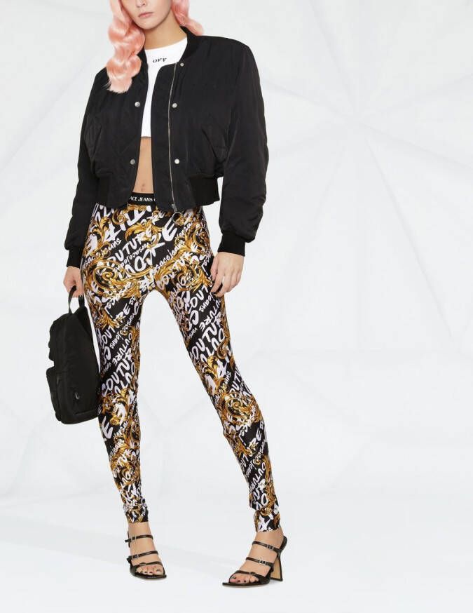Versace Jeans Couture Legging met barokprint Zwart