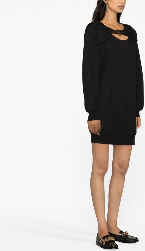 Versace Jeans Couture Sweaterjurk met logogesp Zwart