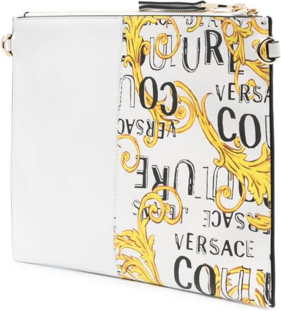 Versace Jeans Couture Clutch met logoprint Wit