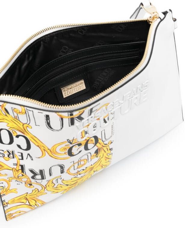 Versace Jeans Couture Clutch met logoprint Wit