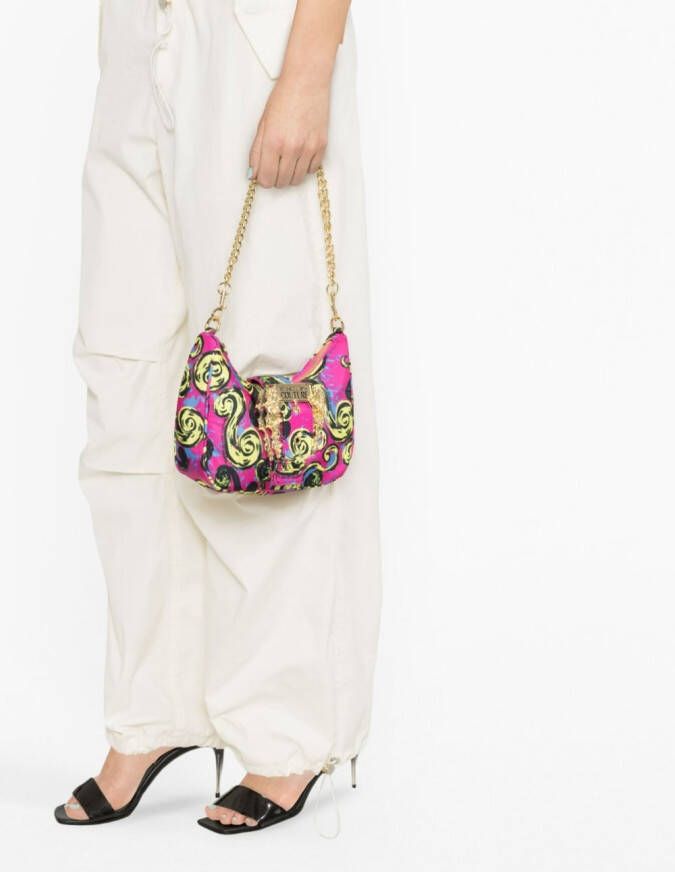Versace Jeans Couture Logo Brush Couture schoudertas met print Roze